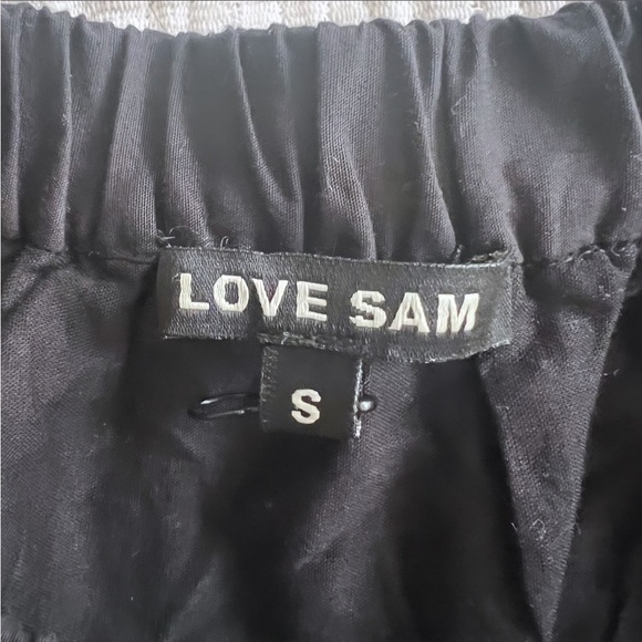LOVE SAM Water Lily Off The Shoulder Washed Black Jumpsuit Sz Small LIKE NEW - Picture 15 of 16